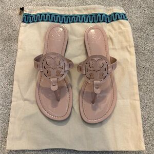 Tory Burch nude thongs, lightly used.